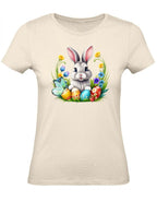 Balldiri T-Shirt Damen Osterhase mit Eiern XS bis 2XL - ecru - Balldiri
