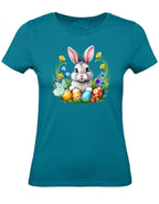 Balldiri T-Shirt Damen Osterhase mit Eiern XS bis 2XL - türkis - Balldiri