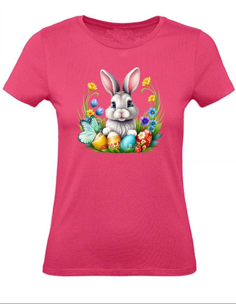 Balldiri T-Shirt Damen Osterhase mit Eiern XS bis 2XL - rosa - Balldiri