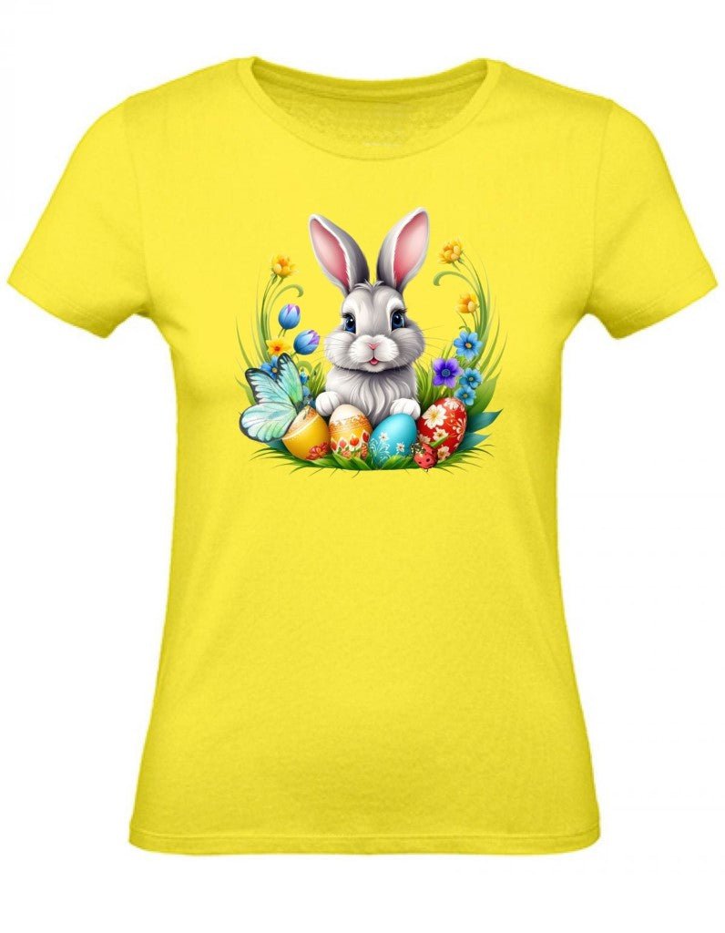 Balldiri T-Shirt Damen Osterhase mit Eiern XS bis 2XL - gelb - Balldiri