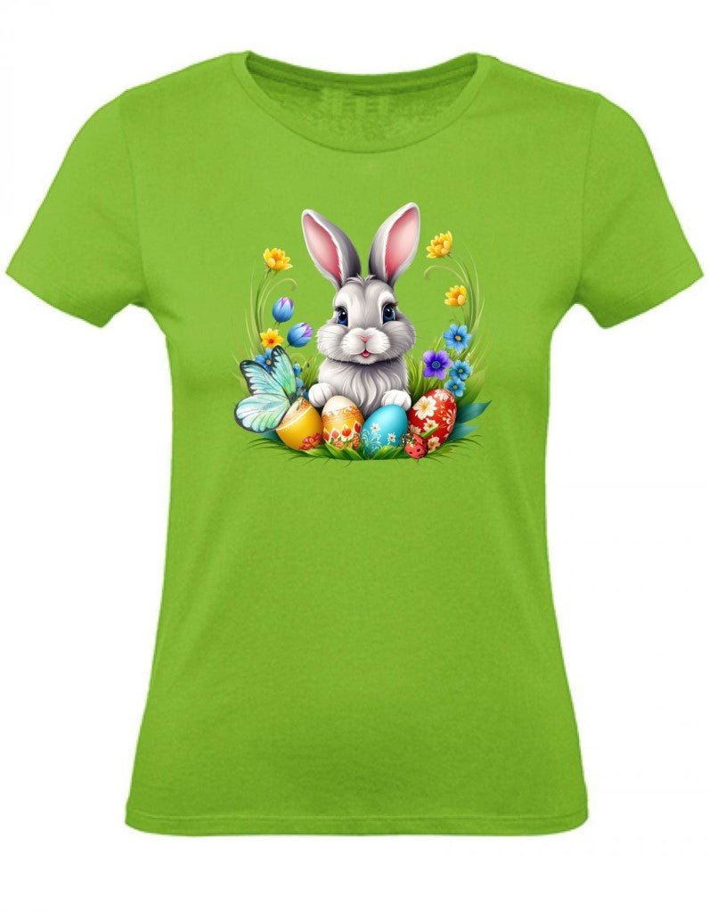 Balldiri T-Shirt Damen Osterhase mit Eiern XS bis 2XL - hellgrün - Balldiri