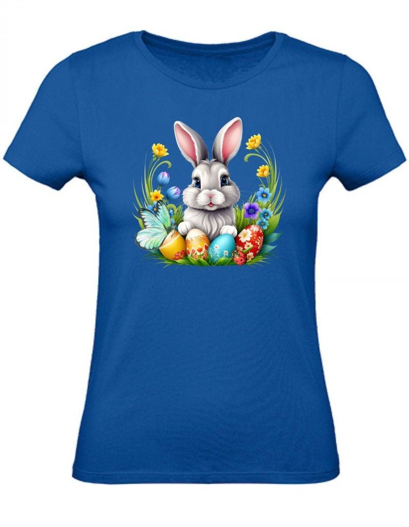 Balldiri T-Shirt Damen Osterhase mit Eiern XS bis 2XL - royalblau - Balldiri