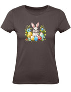 Balldiri T-Shirt Damen Ostern Nest mit Hase XS bis 2XL - braun - Balldiri