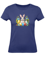 Balldiri T-Shirt Damen Ostern Nest mit Hase XS bis 2XL - blau - Balldiri