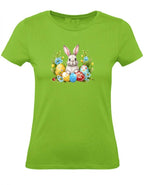 Balldiri T-Shirt Damen Ostern Nest mit Hase XS bis 2XL - hellgrün - Balldiri