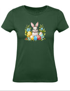 Balldiri T-Shirt Damen Ostern Nest mit Hase XS bis 2XL - navy grün - Balldiri