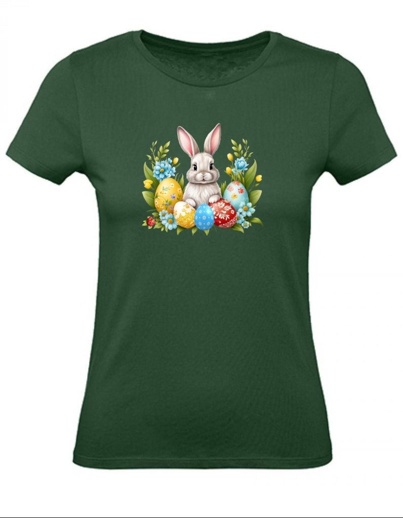 Balldiri T-Shirt Damen Ostern Nest mit Hase XS bis 2XL - navy grün - Balldiri