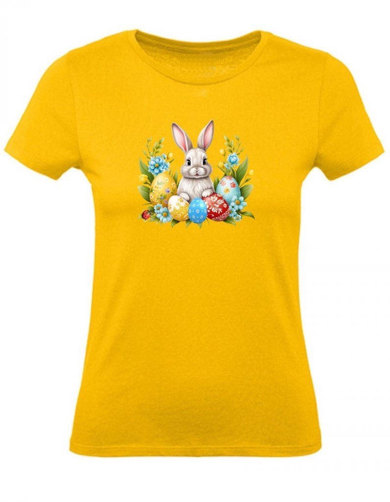 Balldiri T-Shirt Damen Ostern Nest mit Hase XS bis 2XL - gold - Balldiri