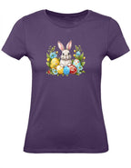 Balldiri T-Shirt Damen Ostern Nest mit Hase XS bis 2XL - purple - Balldiri