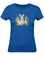 Balldiri T-Shirt Damen Ostern Nest mit Hase XS bis 2XL - royalblau - Balldiri