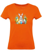 Balldiri T-Shirt Damen Ostern Nest mit Hase XS bis 2XL - orange - Balldiri