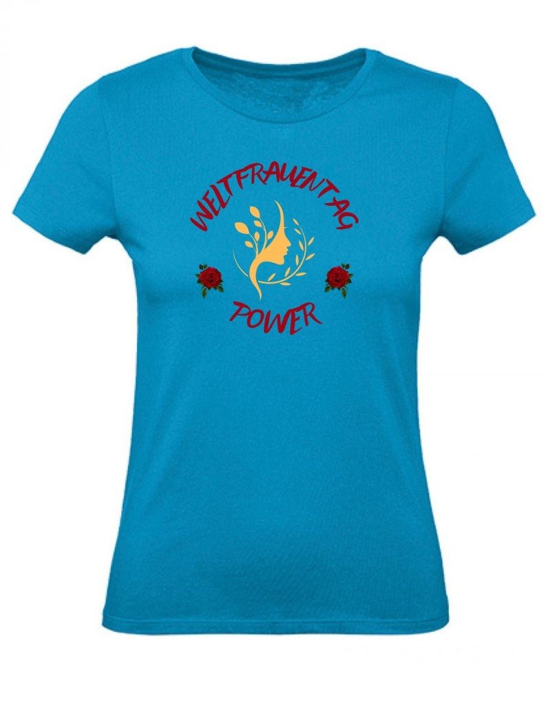 Balldiri T-Shirt Damen Weltfrauentag XS bis 2XL - azurblau - Balldiri