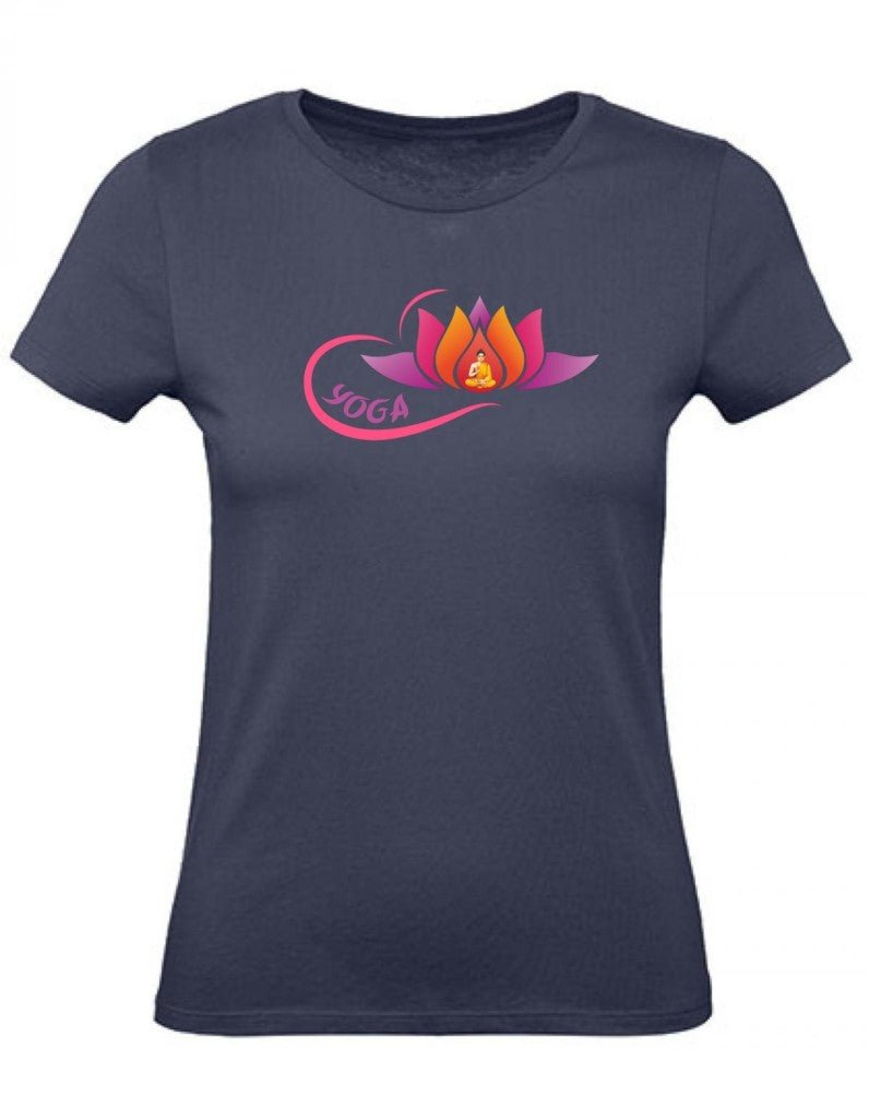 Balldiri T-Shirt Damen Yoga Buddha Entspannung Wellness XS bis 2XL - navy - Balldiri