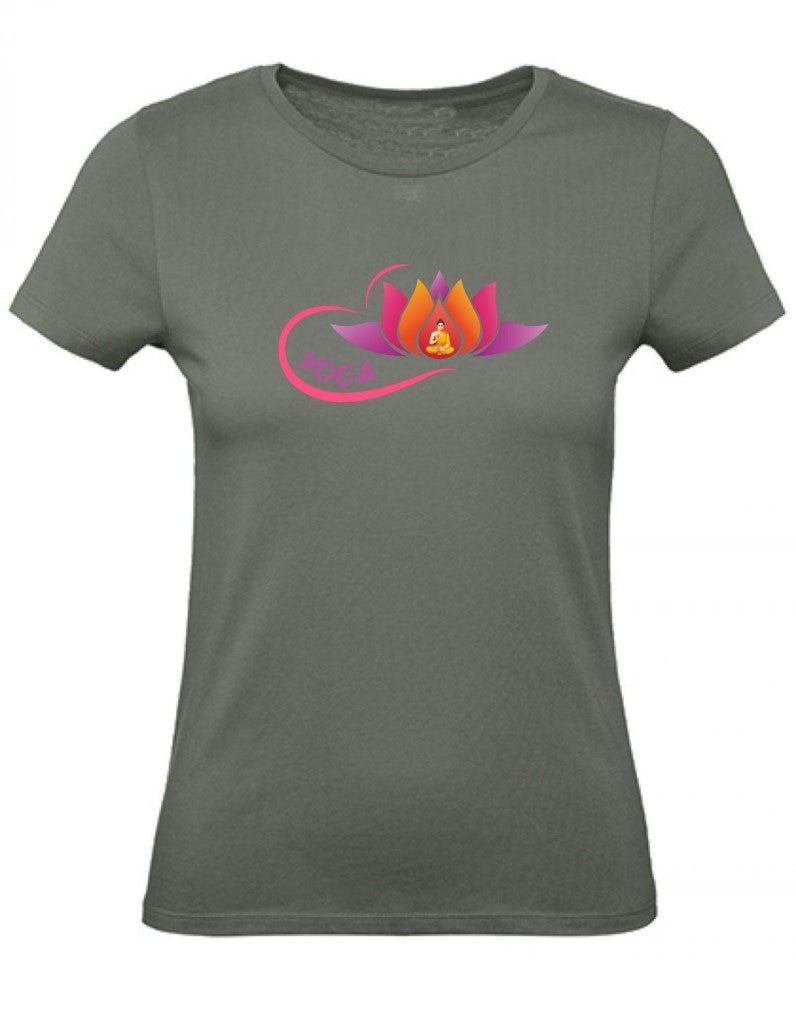 Balldiri T-Shirt Damen Yoga Buddha Entspannung Wellness XS bis 2XL - army grün - Balldiri