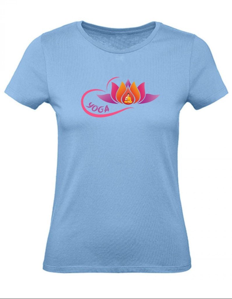 Balldiri T-Shirt Damen Yoga Buddha Entspannung Wellness XS bis 2XL - hellblau - Balldiri