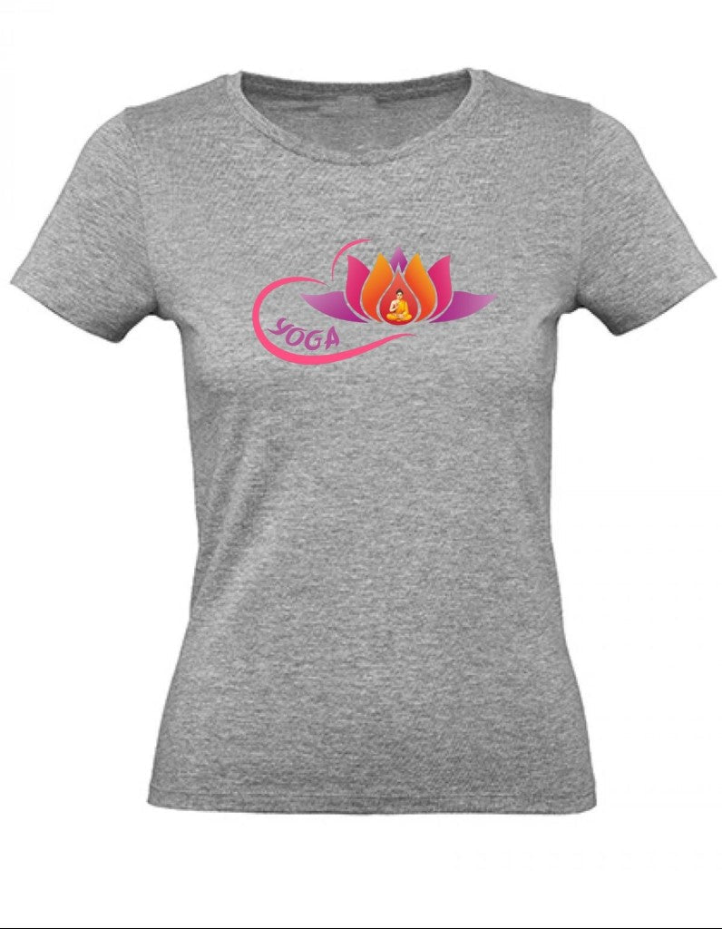 Balldiri T-Shirt Damen Yoga Buddha Entspannung Wellness XS bis 2XL - grau meliert - Balldiri
