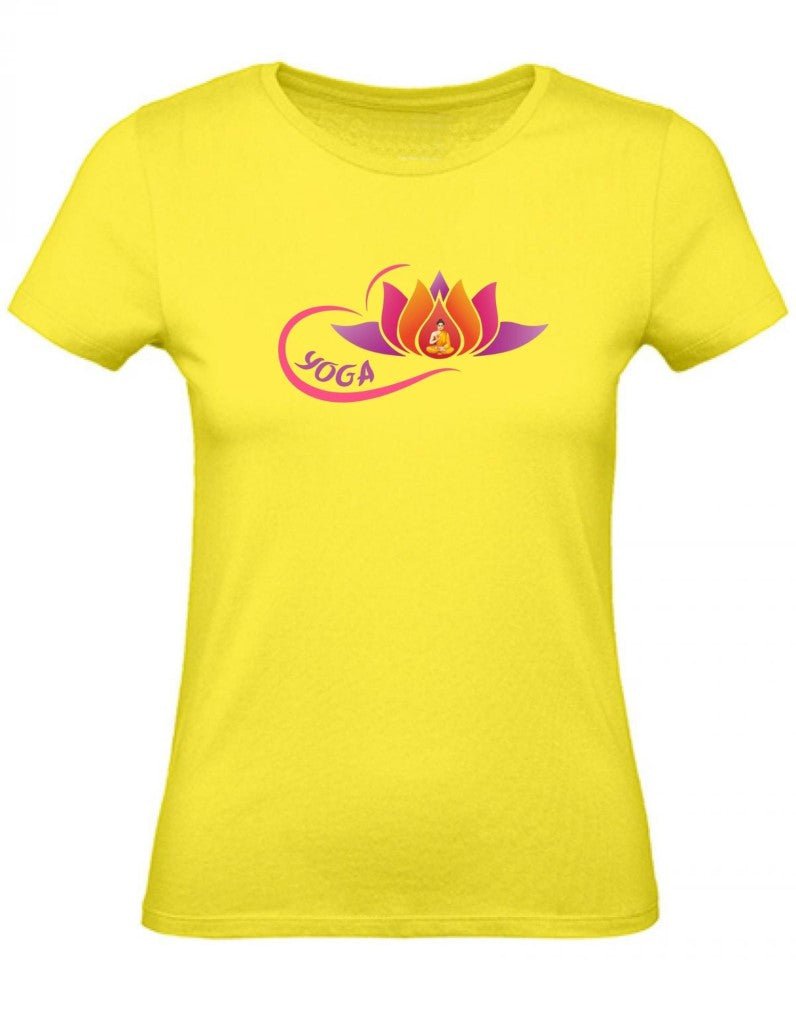 Balldiri T-Shirt Damen Yoga Buddha Entspannung Wellness XS bis 2XL - gelb - Balldiri