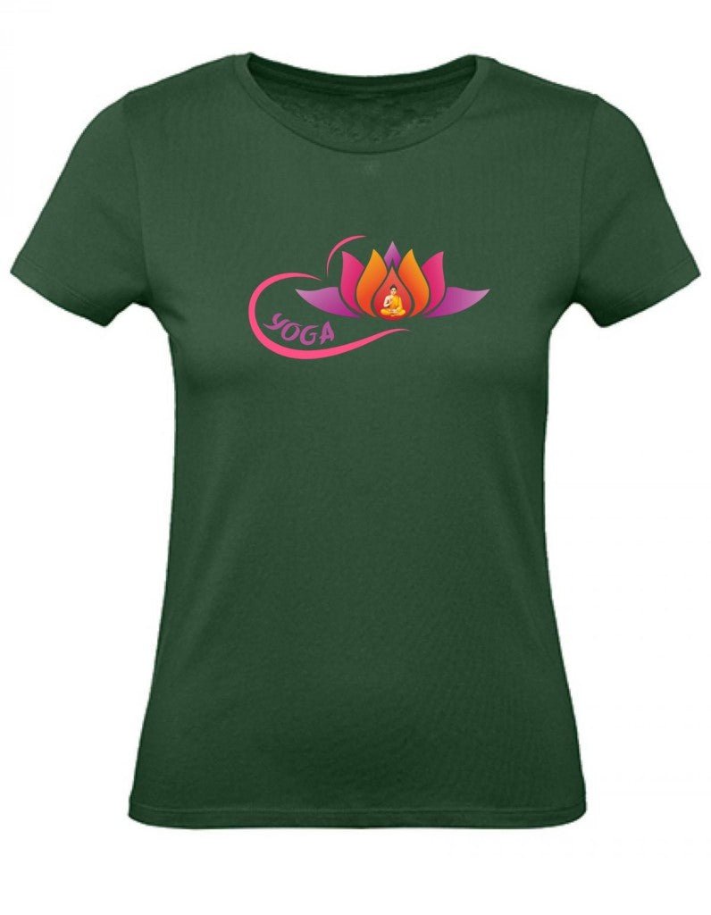 Balldiri T-Shirt Damen Yoga Buddha Entspannung Wellness XS bis 2XL - navy grün - Balldiri