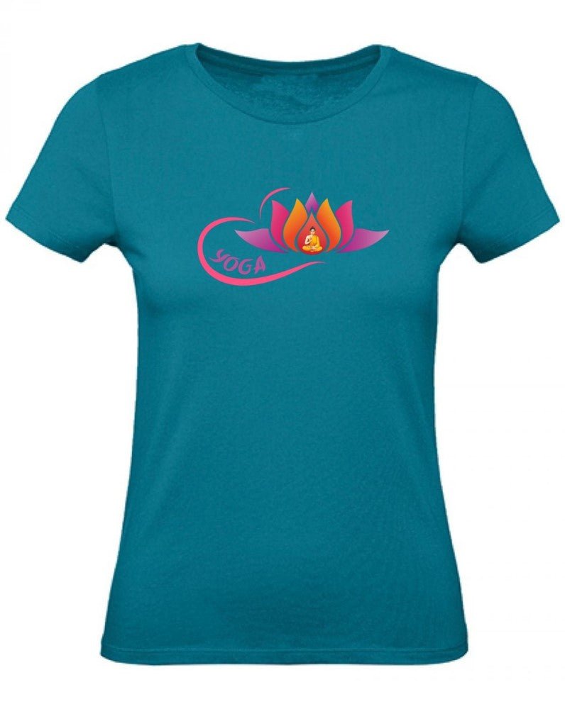 Balldiri T-Shirt Damen Yoga Buddha Entspannung Wellness XS bis 2XL - türkis - Balldiri