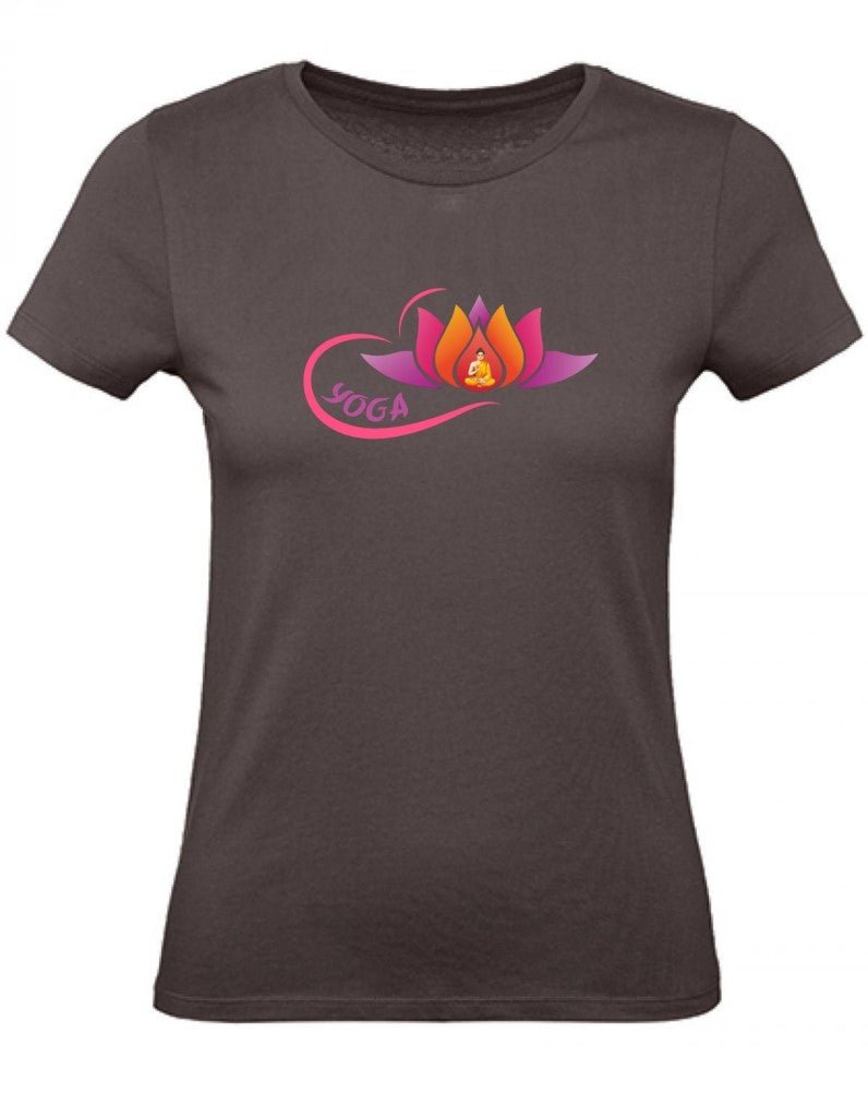 Balldiri T-Shirt Damen Yoga Buddha Entspannung Wellness XS bis 2XL - braun - Balldiri