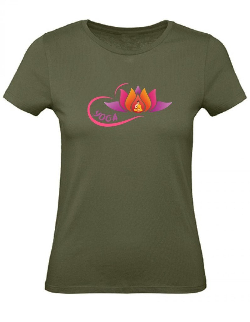 Balldiri T-Shirt Damen Yoga Buddha Entspannung Wellness XS bis 2XL - kakhi - Balldiri