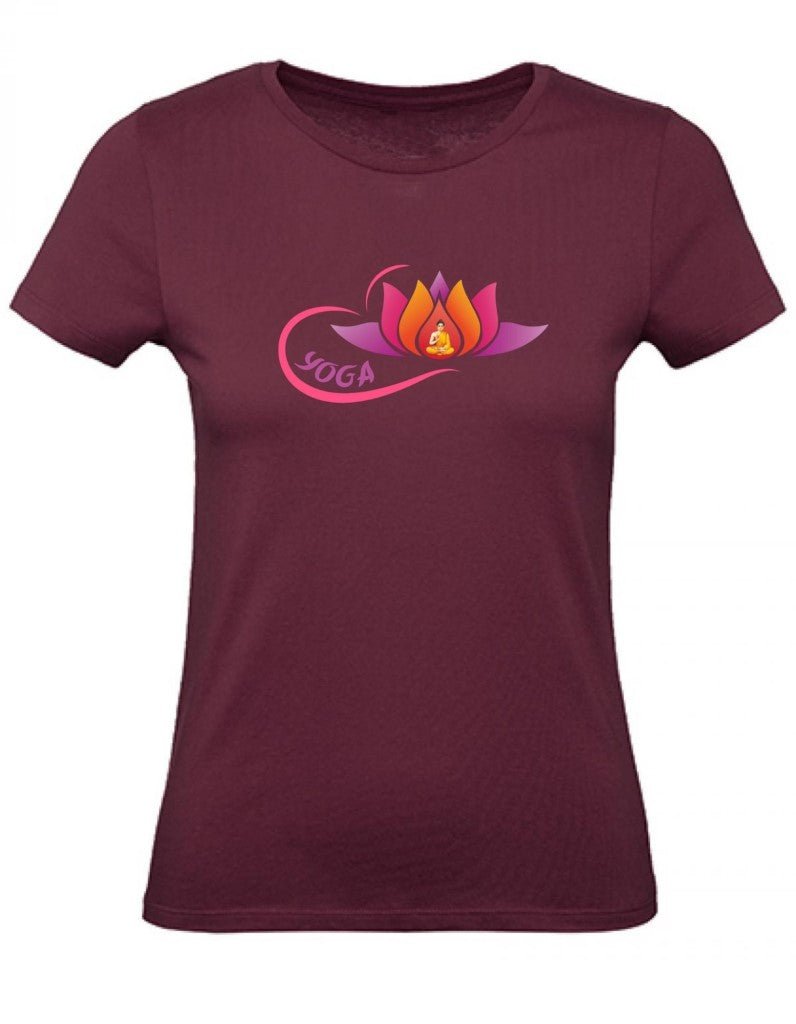 Balldiri T-Shirt Damen Yoga Buddha Entspannung Wellness XS bis 2XL - bordeaux - Balldiri