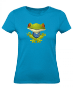Balldiri T-Shirt Damen Yoga Meditation Entspannung XS bis 2XL - azurblau - Balldiri