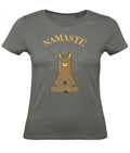 Balldiri T-Shirt Damen Yoga Meditation Namaste XS bis 2XL - army grün - Balldiri