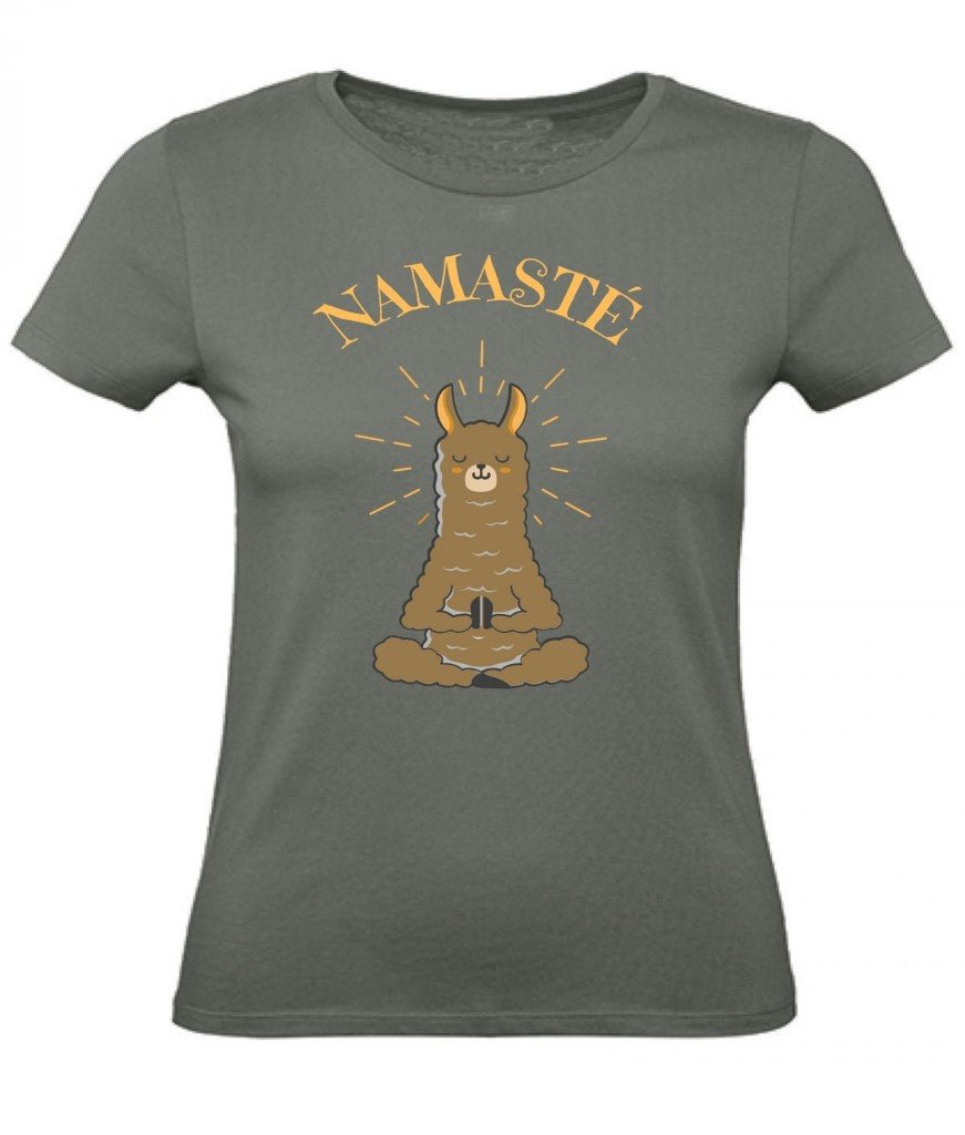 Balldiri T-Shirt Damen Yoga Meditation Namaste XS bis 2XL - army grün - Balldiri