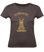 Balldiri T-Shirt Damen Yoga Meditation Namaste XS bis 2XL - braun - Balldiri