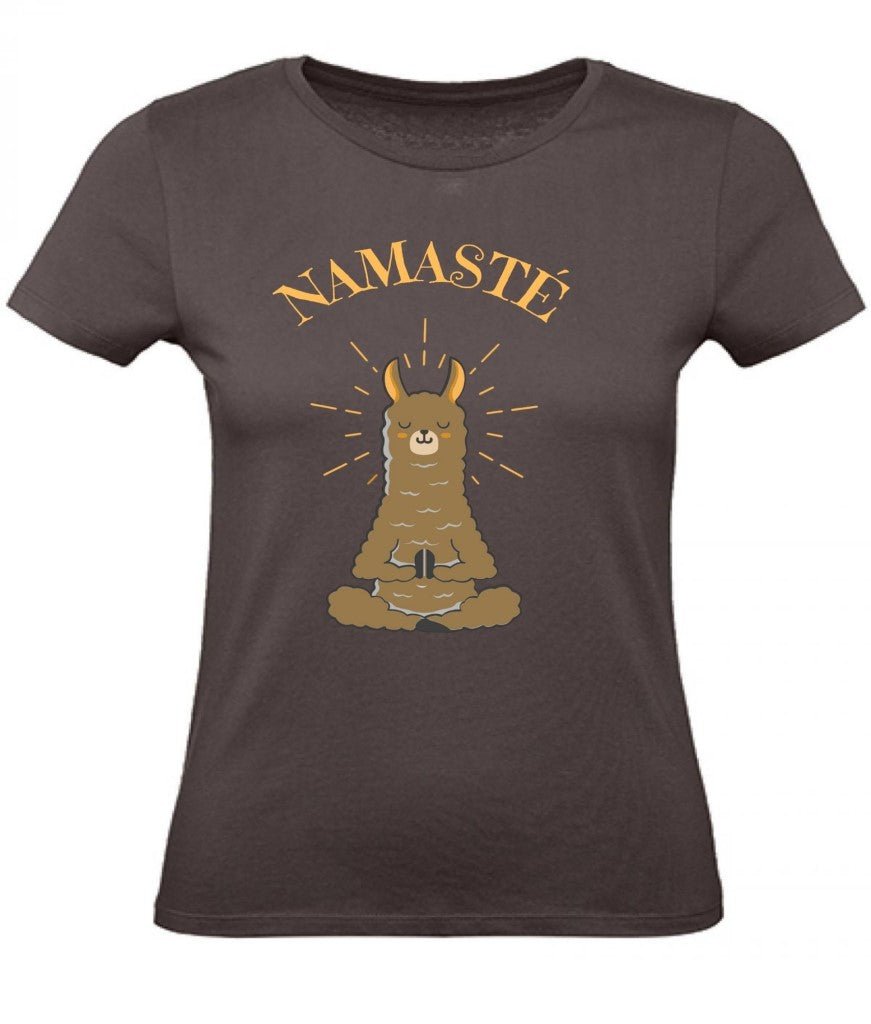 Balldiri T-Shirt Damen Yoga Meditation Namaste XS bis 2XL - braun - Balldiri