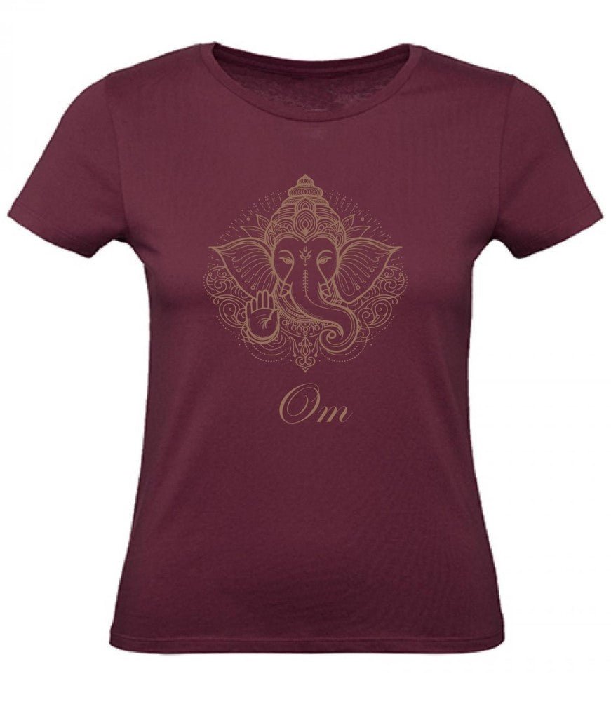 Balldiri T-Shirt Damen Yoga Meditation Om XS bis 2XL - bordeaux - Balldiri