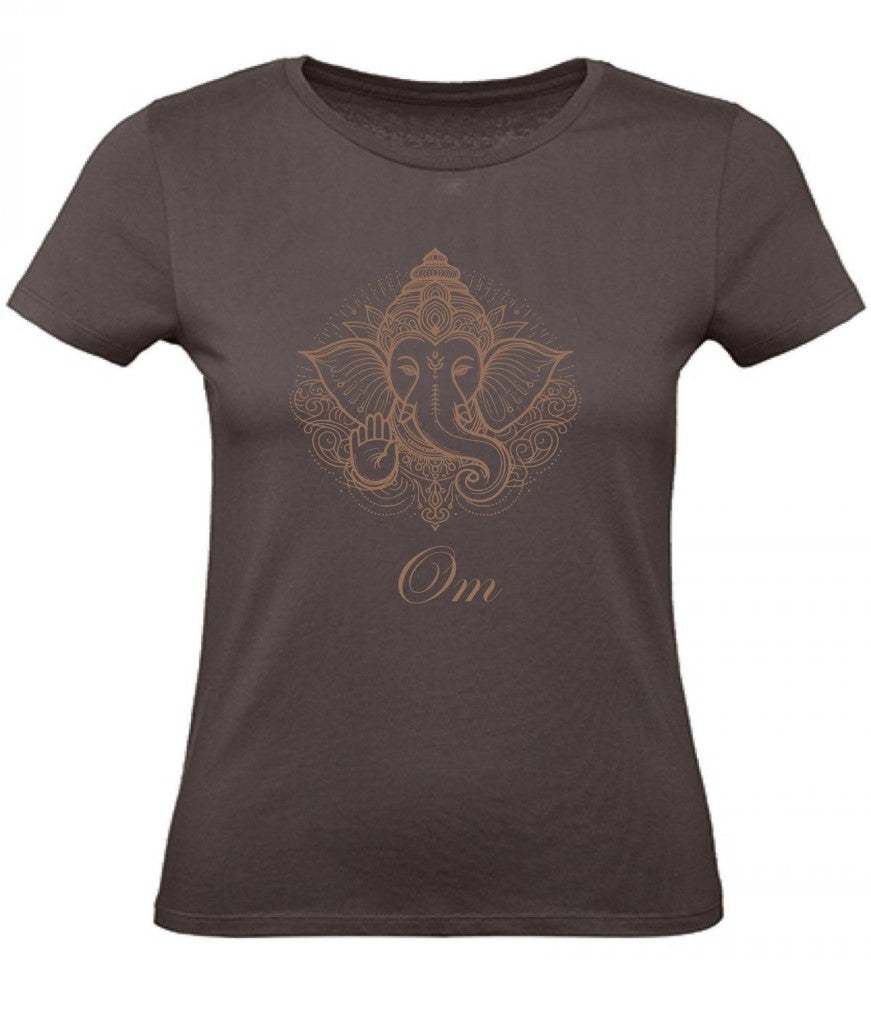 Balldiri T-Shirt Damen Yoga Meditation Om XS bis 2XL - braun - Balldiri