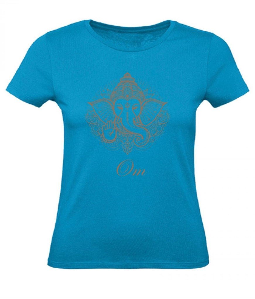 Balldiri T-Shirt Damen Yoga Meditation Om XS bis 2XL - azurblau - Balldiri