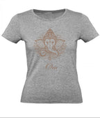 Balldiri T-Shirt Damen Yoga Meditation Om XS bis 2XL - grau meliert - Balldiri