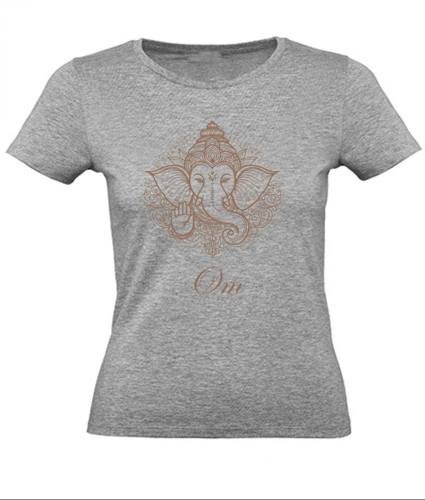 Balldiri T-Shirt Damen Yoga Meditation Om XS bis 2XL - grau meliert - Balldiri
