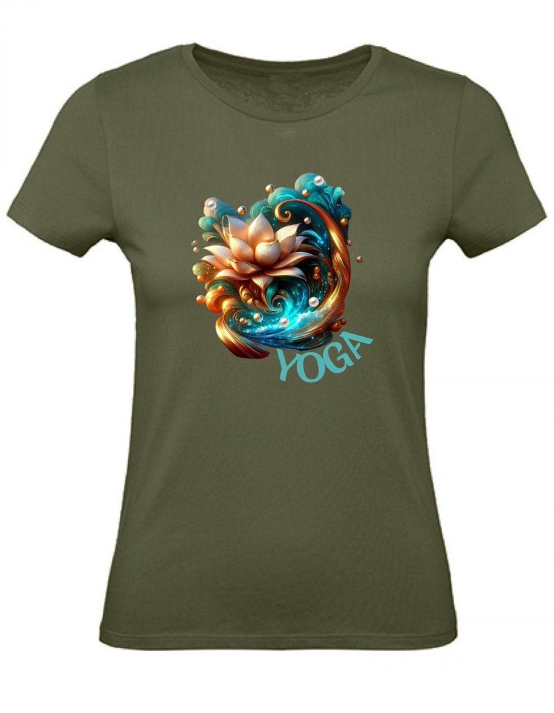 Balldiri T-Shirt Damen Yoga Wellness XS bis 2XL - khaki - Balldiri