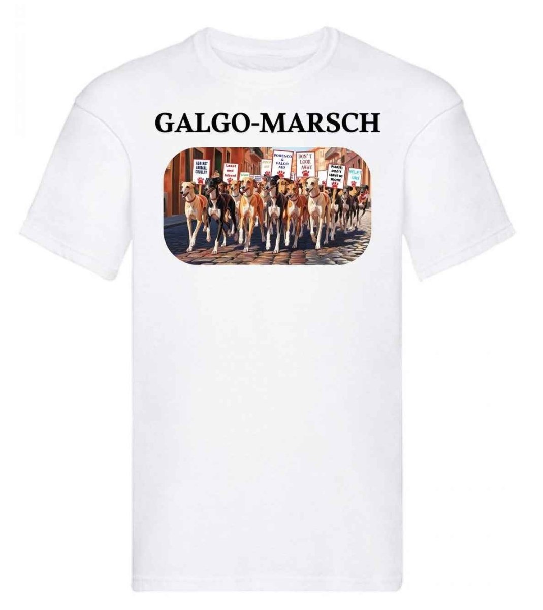Balldiri T-Shirt Herren Galgo Marsch S bis 5XL - weiß - Balldiri