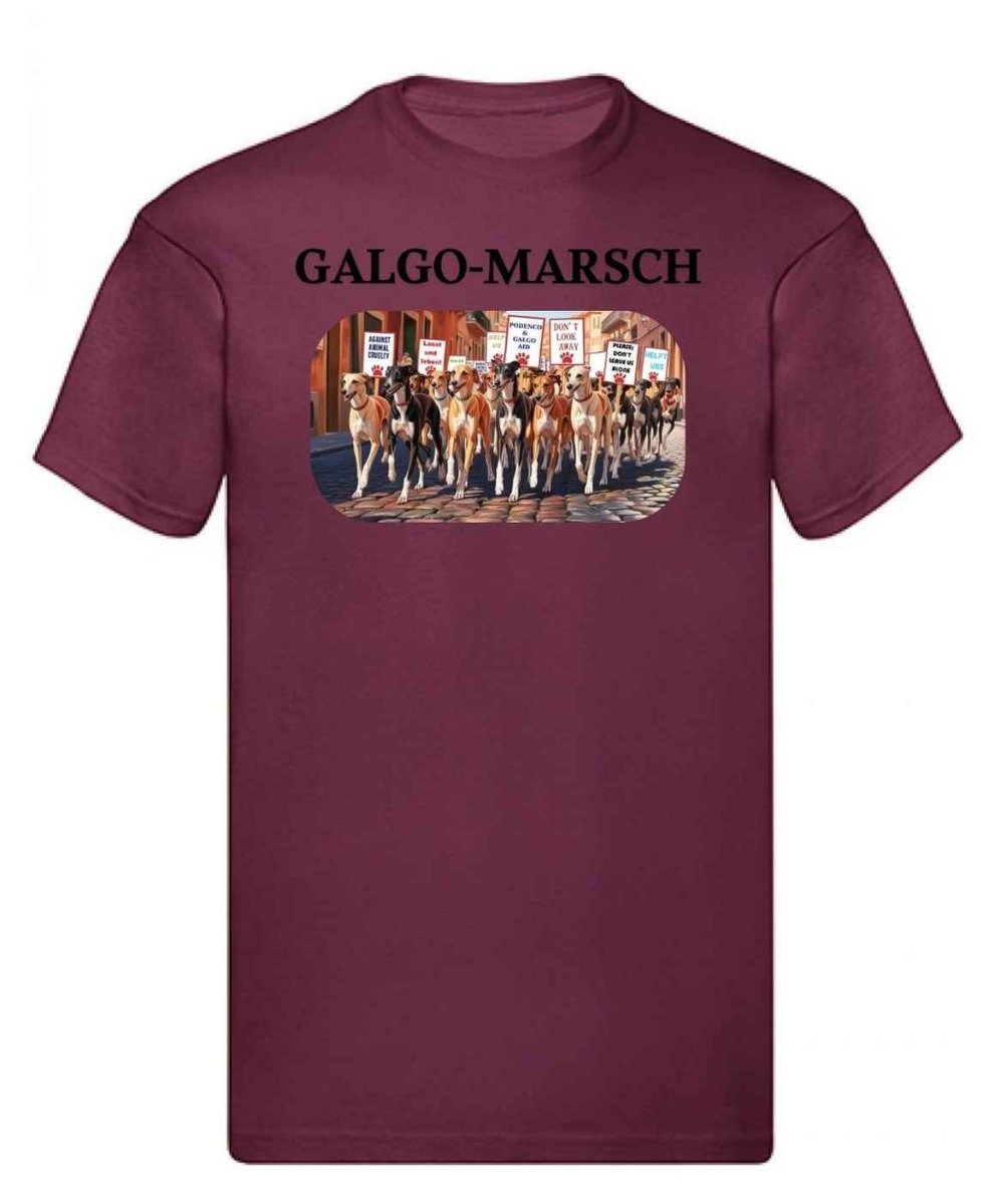 Balldiri T-Shirt Herren Galgo Marsch S bis 5XL - bordeaux - Balldiri
