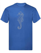 Balldiri T-Shirt Herren graues Seepferdchen S bis 5XL - blau - Balldiri