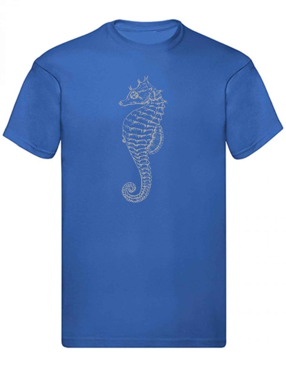 Balldiri T-Shirt Herren graues Seepferdchen S bis 5XL - blau - Balldiri
