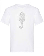 Balldiri T-Shirt Herren graues Seepferdchen S bis 5XL - weiß - Balldiri
