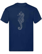 Balldiri T-Shirt Herren graues Seepferdchen S bis 5XL - navy - Balldiri