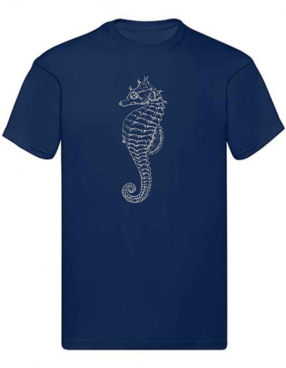 Balldiri T-Shirt Herren graues Seepferdchen S bis 5XL - navy - Balldiri