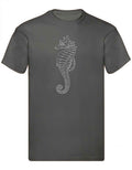 Balldiri T-Shirt Herren graues Seepferdchen S bis 5XL - anthrazit - Balldiri