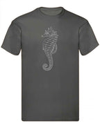 Balldiri T-Shirt Herren graues Seepferdchen S bis 5XL - anthrazit - Balldiri