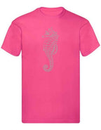 Balldiri T-Shirt Herren graues Seepferdchen S bis 5XL - rosa - Balldiri