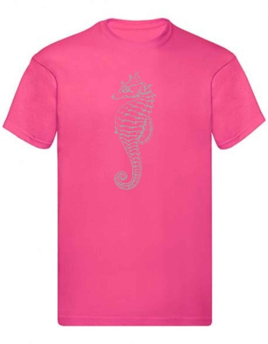 Balldiri T-Shirt Herren graues Seepferdchen S bis 5XL - rosa - Balldiri