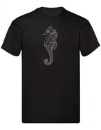 Balldiri T-Shirt Herren graues Seepferdchen S bis 5XL - schwarz - Balldiri