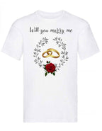 Balldiri T-Shirt Herren Heiratsantrag S bis 5XL - weiß - Balldiri